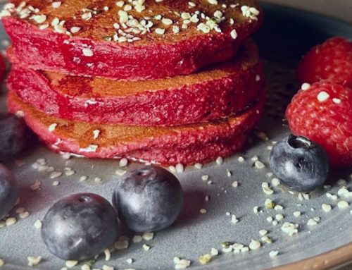 Gluten-free Pink Beet Pancakes
