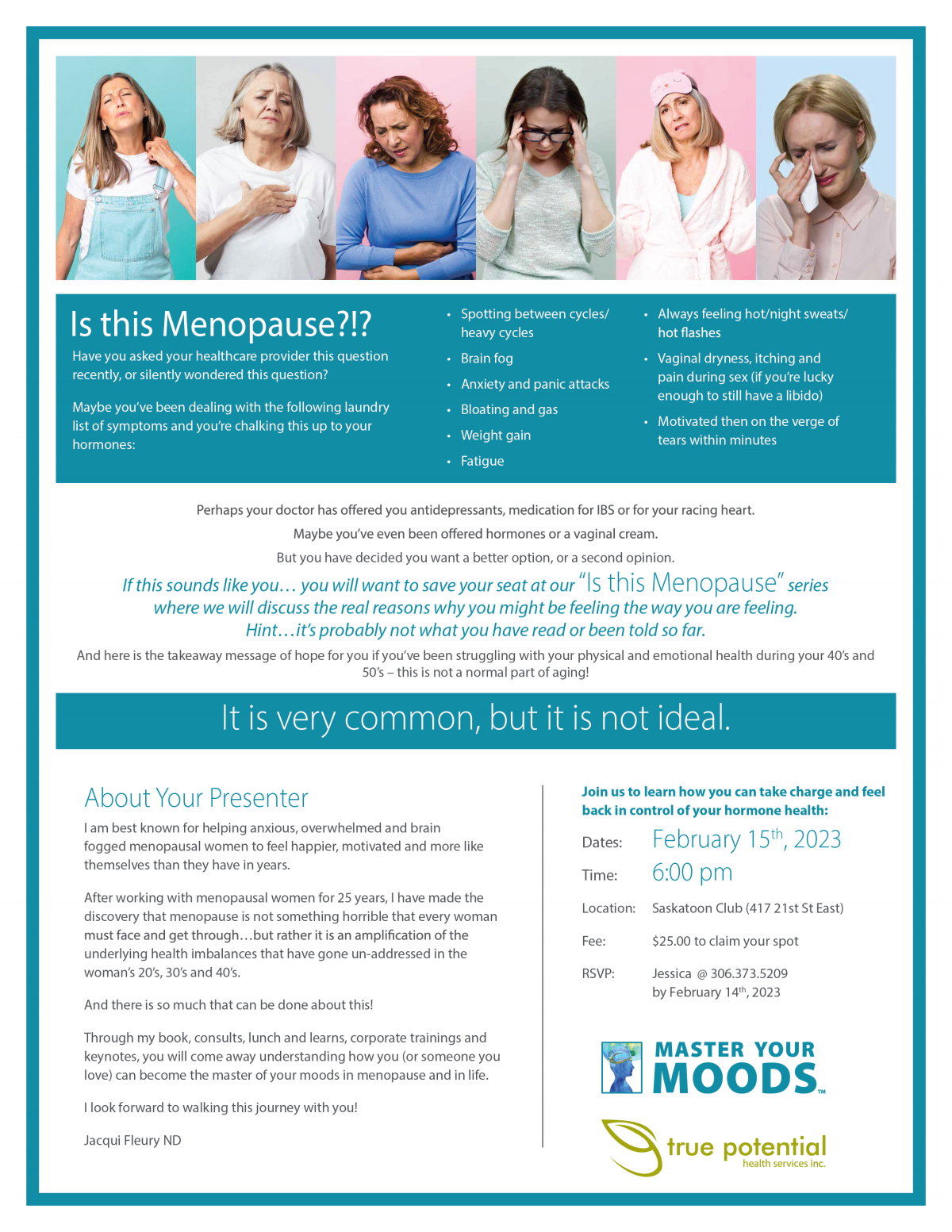 invitation to menopause talk with Dr. Jacqui Fleury